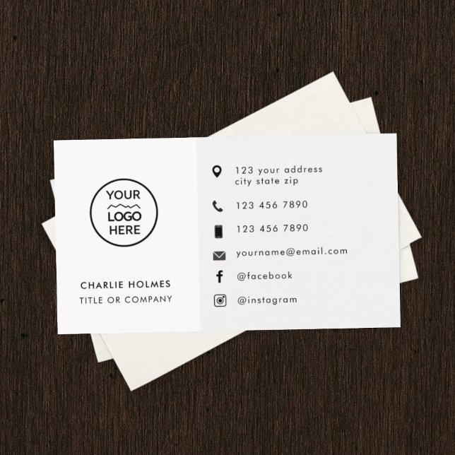 Cartão de Visita Empresarial com Logotipo Branco M (Criador carregado)