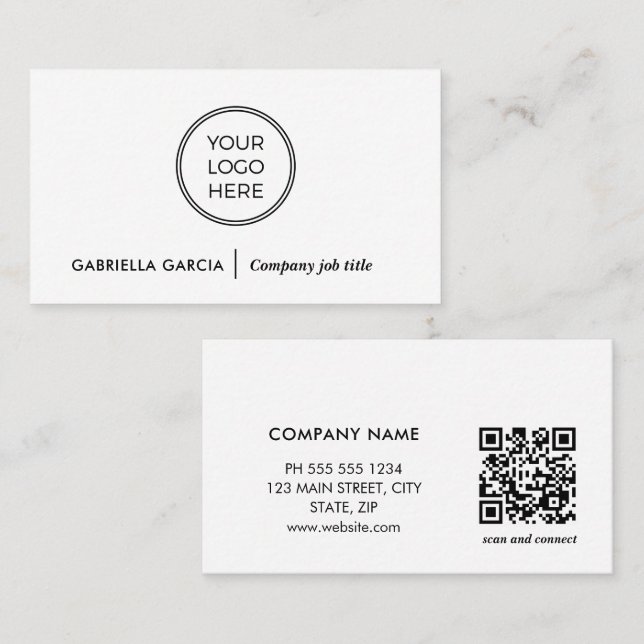 Cartão de Visita Empresarial com Logotipo de Códig (Frente/Verso)