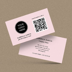 Cartão de Visita Empresarial com Logotipo Rosa de 