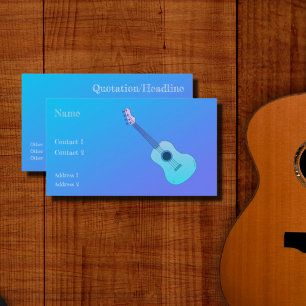 cartão de visita empresarial gradiente - guitarra 