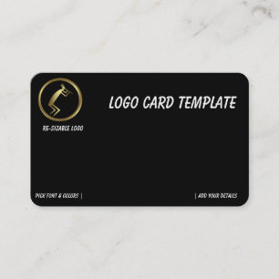 Cartão de Visita Empresarial Logo Kokopelli Dourad