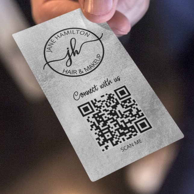 Cartão de Visita Empresarial Prata com Logotipo de (Criador carregado)