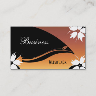 Cartão de Visita Empresarial Preto Dourado Floral