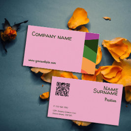 Cartão de Visita Empresarial QR Abstrato Laranja A