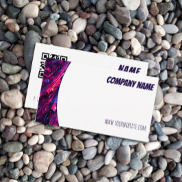 Cartão de Visita Empresarial QR azul roxo branco M