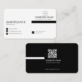 Cartão de visita empresarial qr code minimalista
