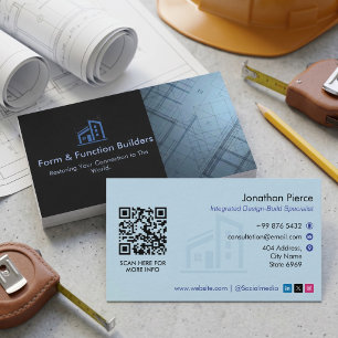 Cartão De Visita Empresas de Construção e Design   Sealight Minimal