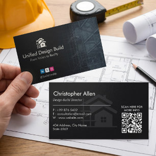 Cartão De Visita Empresas de Construção e Projeto Black Sketch