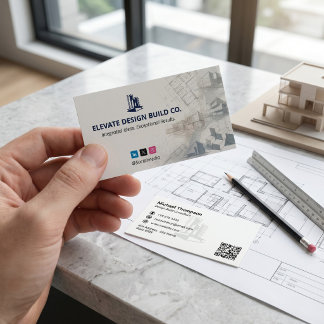 Cartão De Visita Empresas de Construção e Projeto | White Sketch