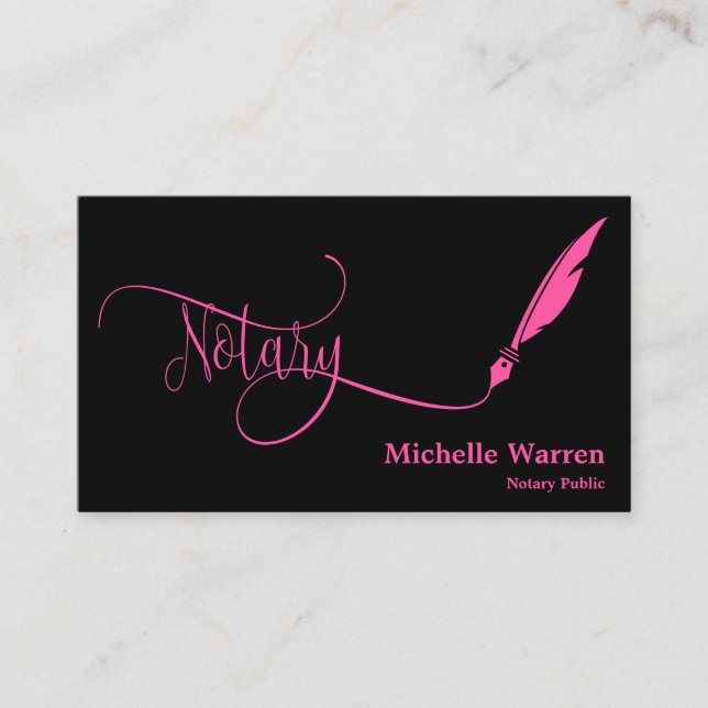 Cartão De Visita empréstimo de caneta de penas notarial para assina (Frente)