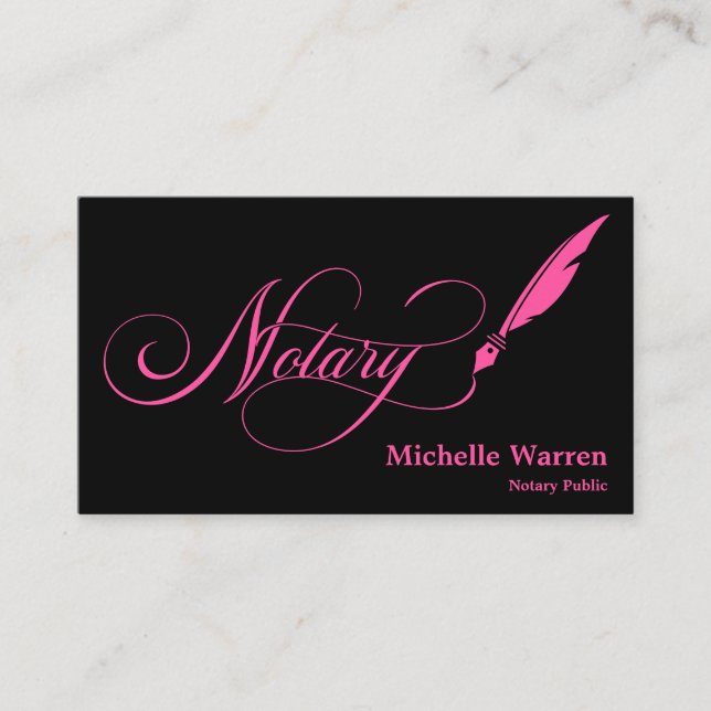 Cartão De Visita empréstimo de caneta de penas notarial para assina (Frente)