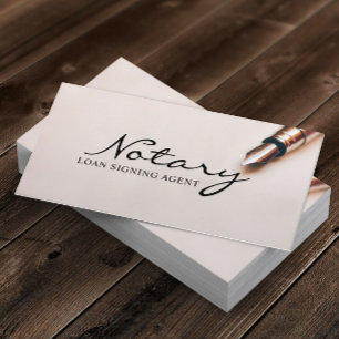 Cartão De Visita Empréstimo do notário que assina elegante modern