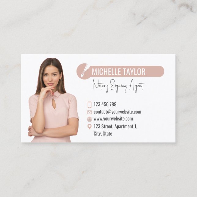 Cartão De Visita Empréstimos do Agente de Assinatura Notária de Fot (Frente)