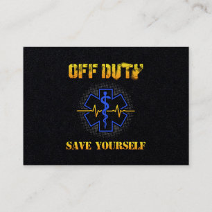Cartão De Visita EMS Off Duty Economize-Se Engraçado Com Resgate p