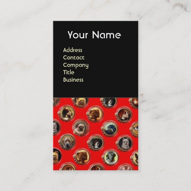 CARTÃO DE VISITA ENAMELOS VICTORIANOS/RETRATOS DE CACHORRO MINIATUR (Frente)