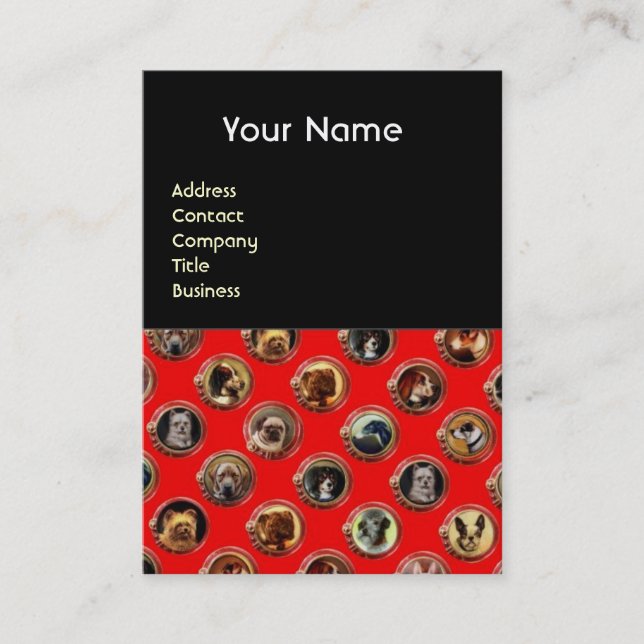 CARTÃO DE VISITA ENAMELOS VICTORIANOS/RETRATOS DE CACHORRO MINIATUR (Frente)