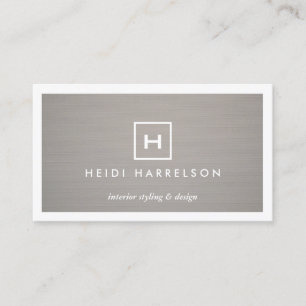Cartão De Visita ENCAIXOTE O LOGOTIPO w SEU INITIAL/MONOGRAM no