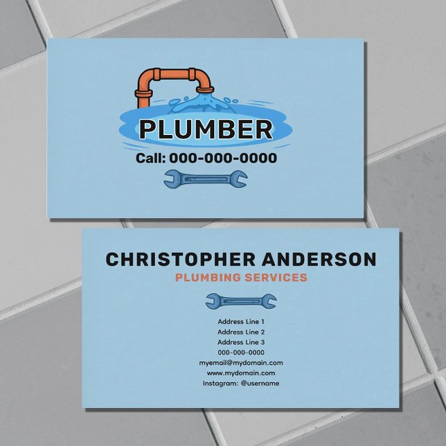 Cartão De Visita Encanador (Plumber Business Card)