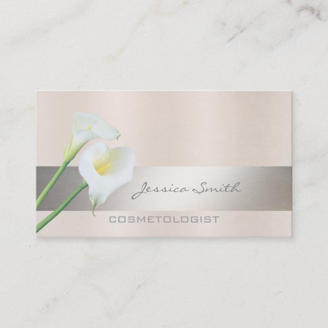 Cartão De Visita Encantadora elegante luxuoso romântico calla lily (Frente)