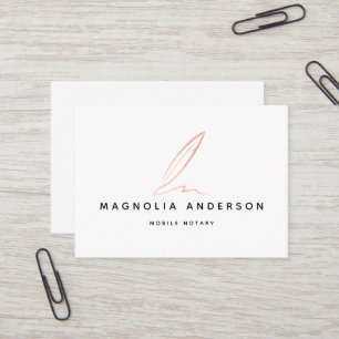 Cartão De Visita Enchimento de Folha Rosa Gold do Agente de Assinat