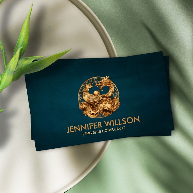 Cartão De Visita Encomenda de Phoenix e Dragão (Criador carregado)