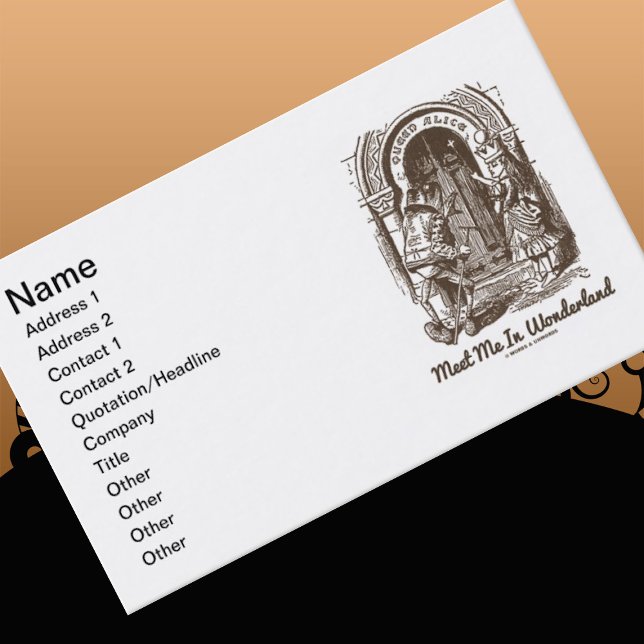 Cartão De Visita Encontre-Me Na Porta Sapo Da Rainha Alice No País  (Introduce yourself with Wonderland attitude with this "Meet Me In Wonderland" business card )