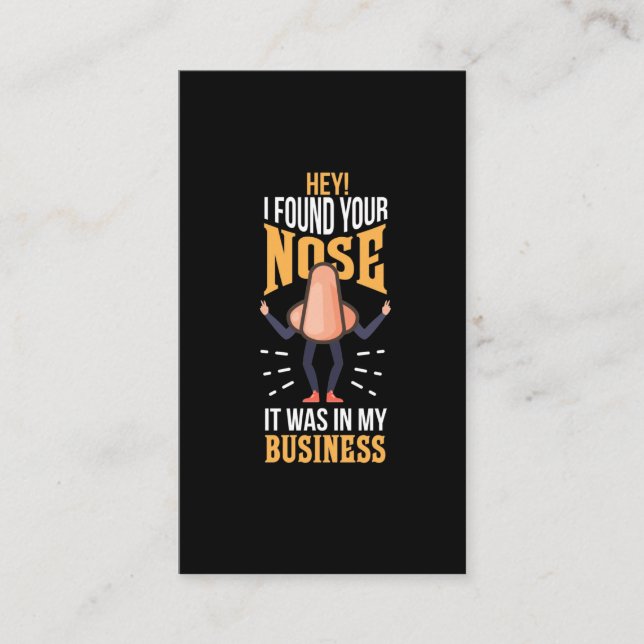 Cartão De Visita Encontrou Seu Nariz Que Estava Em Meus Funcionário (Frente)