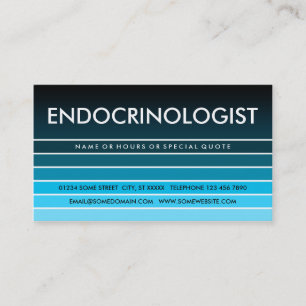 Cartão De Visita ENDOCRINOLOGISTA azul da amostra de folha