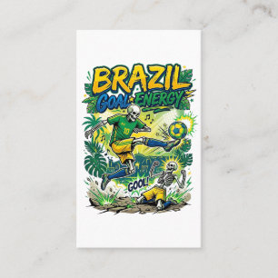 Cartão De Visita Energia do Gol do Brasil Esqueleto Atacante Nações
