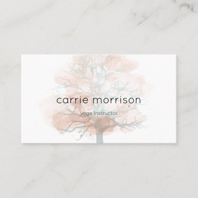 cartão de visita enevoado da árvore (Frente)