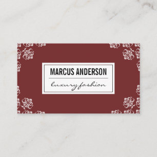 Cartão De Visita Ênfase de Damasco / Vermelho
