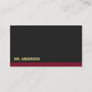 Cartão De Visita Ênfase Vermelha em Fundo Preto