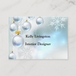 Cartão De Visita enfeites de natal e flocos de neve
