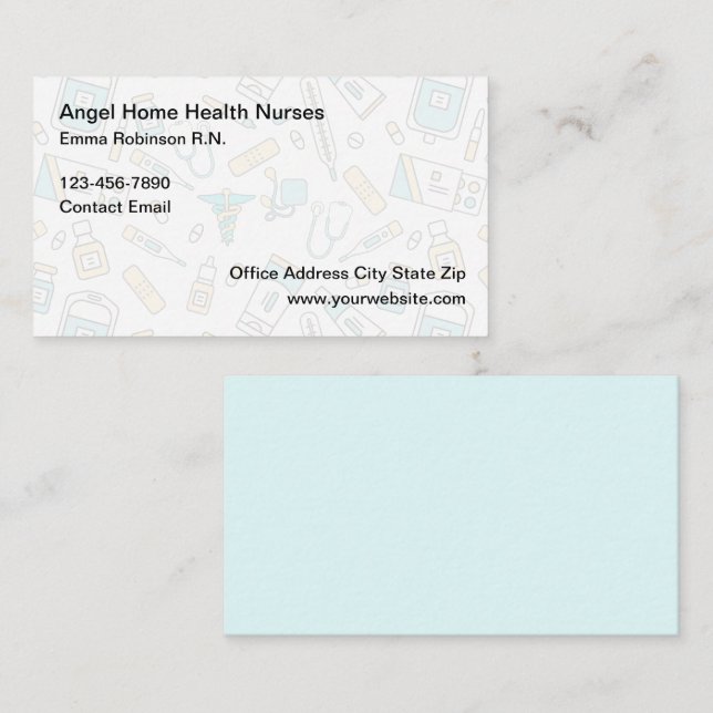 Cartão De Visita Enfermagem na Saúde da Casa Médica (Frente/Verso)