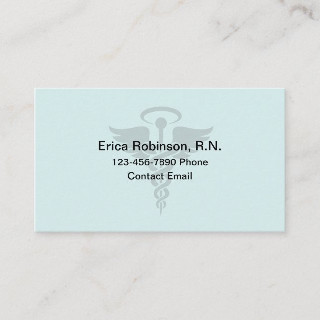 Cartão De Visita Enfermeira Angélica Caduceus Visitante Registrada (Frente)