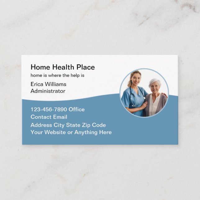 Cartão De Visita Enfermeira de saúde doméstica (Frente)