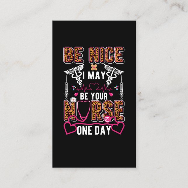 Cartão De Visita Enfermeira Enfermeira Enfermeira Humor Leopardo En (Frente)