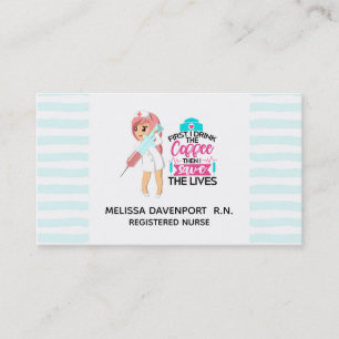 Cartão De Visita Enfermeira Engraçada Dizendo com Grande Agulha hip