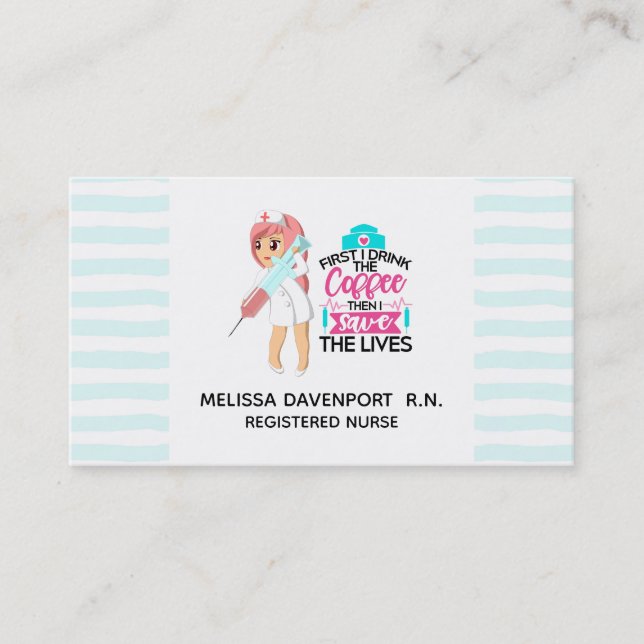 Cartão De Visita Enfermeira Engraçada Dizendo com Grande Agulha hip (Frente)