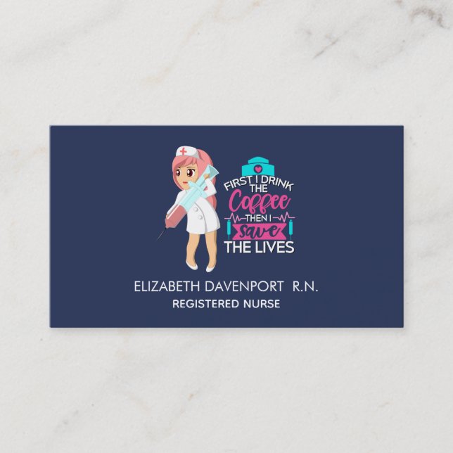 Cartão De Visita Enfermeira Engraçada Dizendo com Grande Agulha hip (Frente)