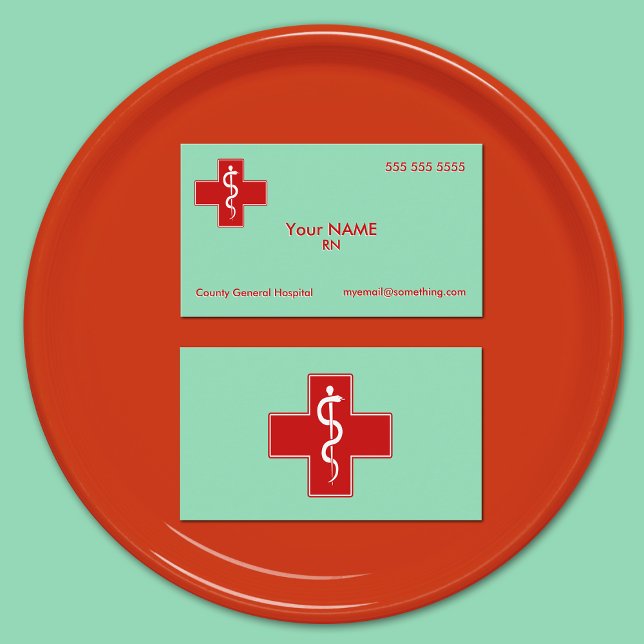 Cartão De Visita Enfermeira esmaga verde (Criador carregado)