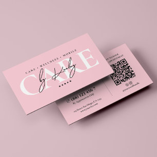 Cartão De Visita Enfermeira Estética Terapeuta de Bem-Estar Rosa Pa