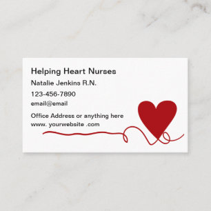 Cartão De Visita Enfermeira Médica Símbolo Cardíaco Saúde Domé