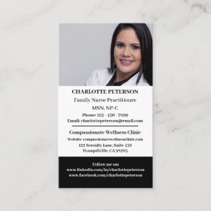 Cartão De Visita Enfermeira Praticante de Foto Personalizada