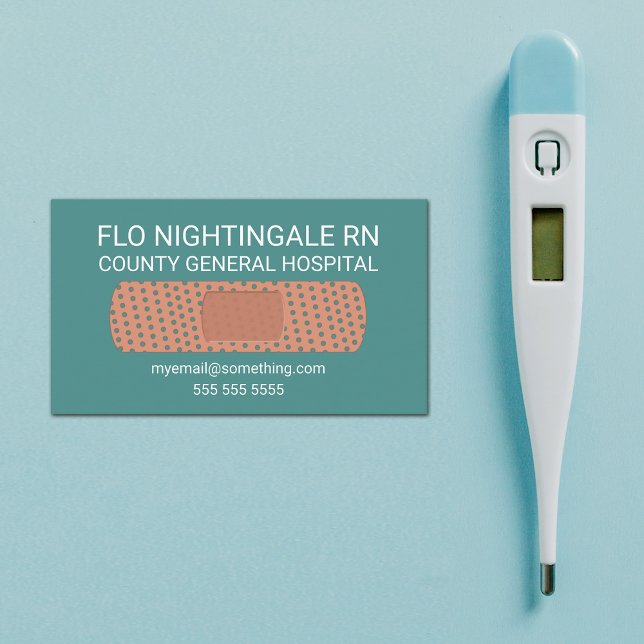 Cartão De Visita Enfermeiro Bandage Teal (Criador carregado)