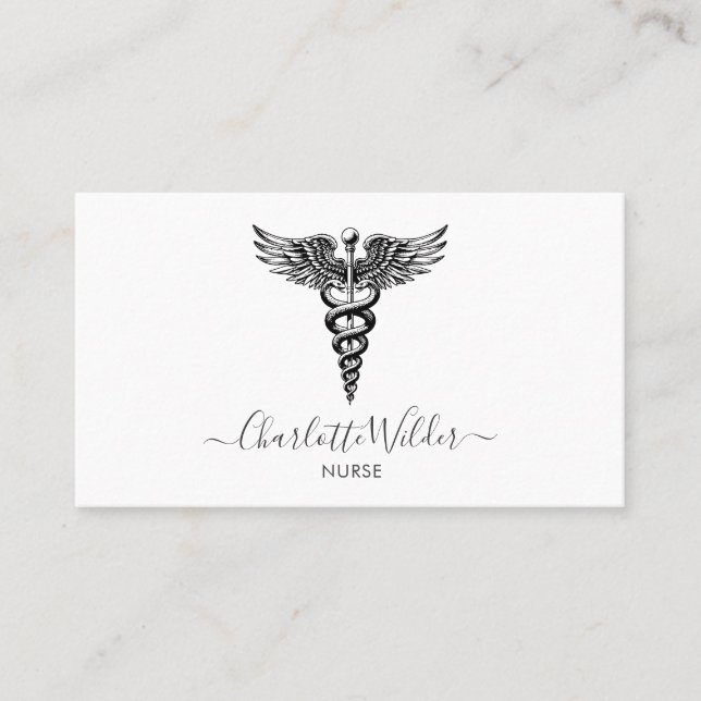 Cartão De Visita Enfermeiro Caduceus (Frente)