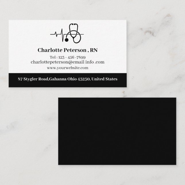 Cartão De Visita Enfermeiro Cardíaco Médico (Frente/Verso)
