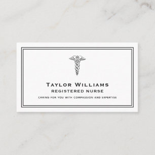 Cartão De Visita Enfermeiro da CNA Médico Cardiologista Caduceus