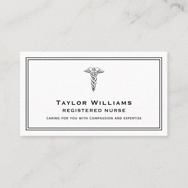 Cartão De Visita Enfermeiro da CNA Médico Cardiologista Caduceus (Frente)