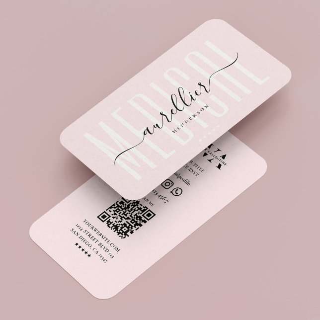 Cartão De Visita Enfermeiro Médico Estético Rosa Moderno (Nurse Medical Doctor Aesthetic Pink Modern Business Card
)
